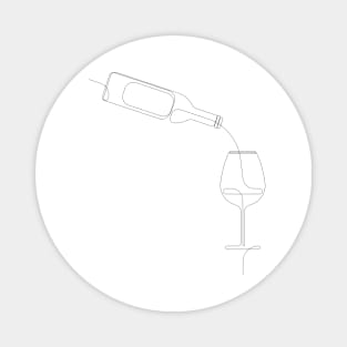 vinous - one line wine art Magnet